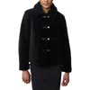 Bernardo Short Faux Shearling Coat In Black