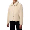 Bernardo Short Faux Shearling Coat In Cream