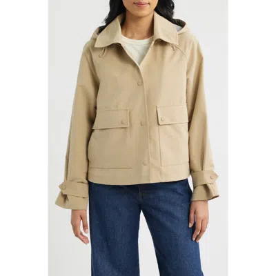 Bernardo Short Hooded Raincoat In Neutral