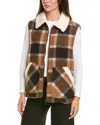 Bernardo Short Vest Coat In Multi