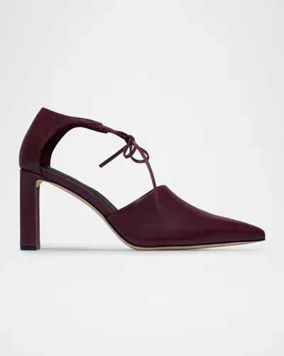 Bernardo Siena Leather Bow-tie Pumps In Purple
