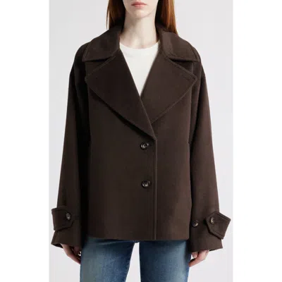 Bernardo Single Breasted Crop Coat In Brown