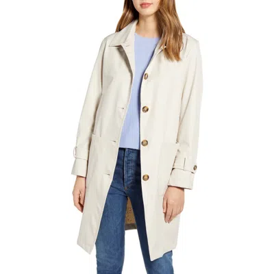Bernardo Single Breasted Raincoat In Neutral