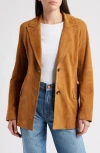 Bernardo Single Breasted Suede Blazer
