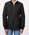 Bernardo Sleek Rays Puffer Jacket In Black In Black