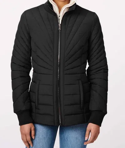 Bernardo Sleek Rays Puffer Jacket In Black