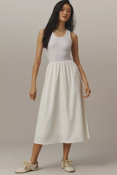 Bernardo Sleeveless Scoop Midi Dress In White