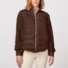 Bernardo Mixed Media Puffer Jacket In Brown