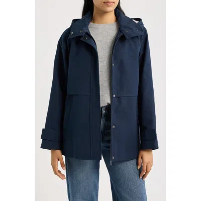 Bernardo Stand Collar Raincoat In Blue