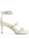 Bernardo Strappy Buckle-embellished Sandals In White
