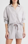 Bernardo Stripe Button-up Shirt In Gray