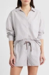 Bernardo Stripe Button-up Shirt In Blue