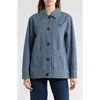 Bernardo Stripe Cotton Jacket In Blue