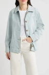 Bernardo Stripe Denim Jacket In Blue
