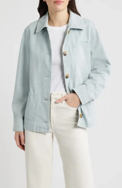 Bernardo Stripe Denim Jacket In Blue