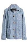Bernardo Stripe Denim Jacket In Blue