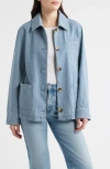 Bernardo Stripe Denim Jacket In Blue
