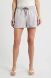 Bernardo Stripe Drawstring Shorts In Purple