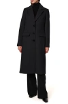 Bernardo Structured Wool Blend Coat In Black