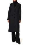 Bernardo Structured Wool Blend Coat In Black