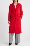 Bernardo Structured Wool Blend Coat In Tango Red