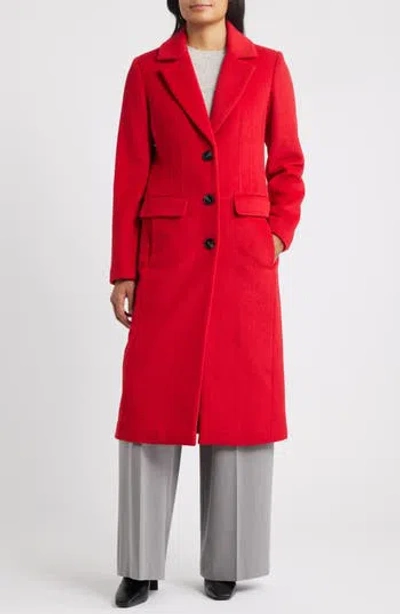 Bernardo Structured Wool Blend Coat In Tango Red