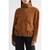 Bernardo Suede Bubble Jacket In Brown