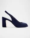 Bernardo Suede Peep-toe Slingback Pumps