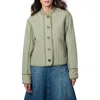Bernardo Textured Quilted Button-up Jacket In Sage/light Sage