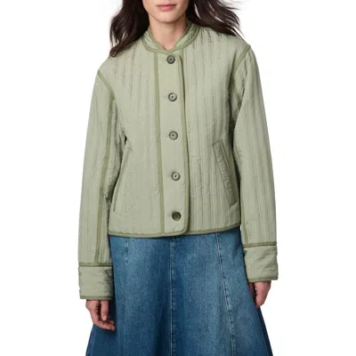 Bernardo Textured Quilted Button-up Jacket In Green