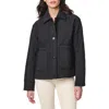 Bernardo Textured Quilted Snap-up Jacket In Black