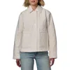 Bernardo Textured Quilted Snap-up Jacket In Cream