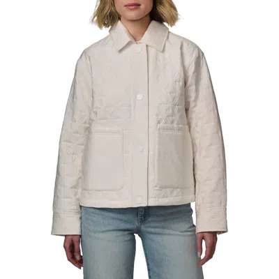 Bernardo Textured Quilted Snap-up Jacket In Cream