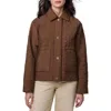 Bernardo Textured Quilted Snap-up Jacket In Saddle