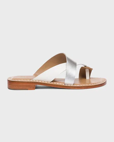 Bernardo Tia White/silver Sandals In Gray