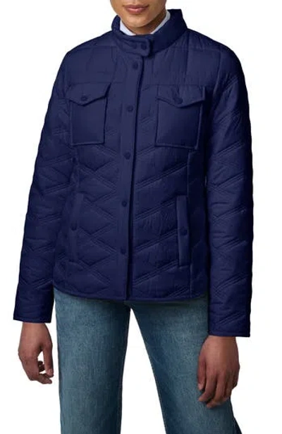 Bernardo Triple Stitch Diamond Quilted Recycled Polyester Jacket In Navy