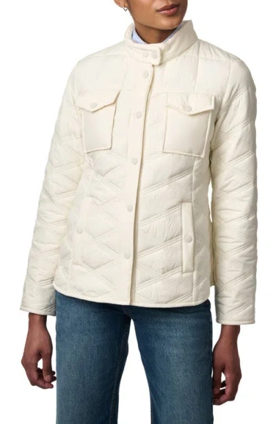 Bernardo Triple Stitch Diamond Quilted Recycled Polyester Jacket In Ecru