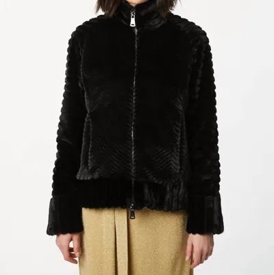 Bernardo Unreal Mink Fur Bomber Jacket In Black