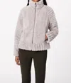 Bernardo Textured Faux Fur Jacket In Grey