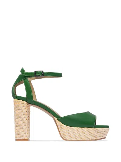Bernardo Valeria Platform Block-heel Sandals In Green