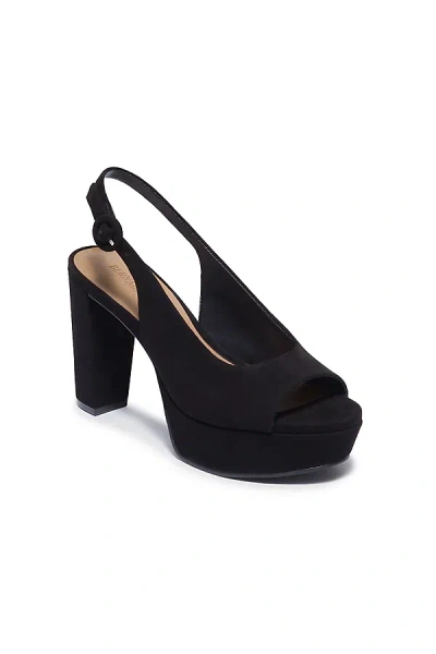 BERNARDO VEGA PEEP-TOE PLATFORM SLINGBACK HEELS
