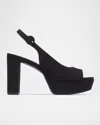 Bernardo Vega Peep-toe Platform Slingback Heels In Black