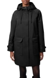 Bernardo Water Resistant Hooded Jacket In Black