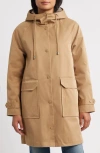 Bernardo Water Resistant Hooded Jacket In Brown