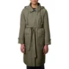 Bernardo Water Resistant Tie Belt Packable Raincoat In Army Green