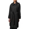 Bernardo Water Resistant Tie Belt Packable Raincoat In Black
