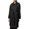 Bernardo Water Resistant Tie Belt Packable Raincoat In Black