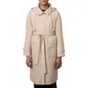 Bernardo Water Resistant Tie Belt Packable Raincoat In Taupe