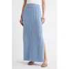 Bernardo Wave Pointelle Knit Skirt In Blue