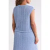 Bernardo Knitted Wave Pointelle Boxy Shell In Blue